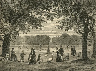 Lo stagno rotondo, Kensington Gardens, c1876