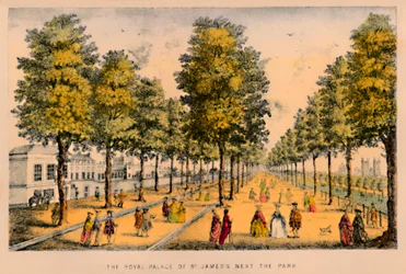Il Palazzo Reale di St. James accanto al parco, c1870