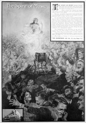 Lo Spirito della Musica, pubblicità per la Gramophone Co, 1910