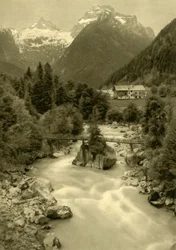 Il ponte del diavolo Teufelssteg, Lofer, Austria, c1935