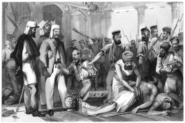 Il corrispondente del Times che osserva il saccheggio del Kaiser Bagh, 1858, c1860