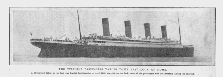 I passeggeri del Titanic che danno un ultimo sguardo a casa, 20 aprile 1912