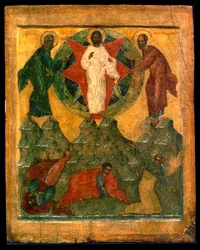 La Trasfigurazione di Gesù, icona russa, inizio XVI secolo