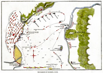 Il bombardamento della Marina Reale del porto di Kagoshima, Giappone, 1863