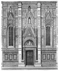La porta canonica della Basilica di Santa Maria del Fiore, Firenze, Italia, 1882