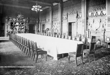 La sala da pranzo, Viceregal Lodge, India