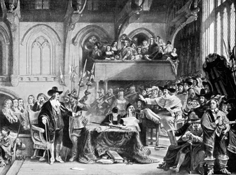 Il famoso processo di Carlo I nella Westminster Hall nel gennaio, 1649 c1905