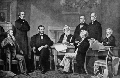 La prima lettura della proclamazione di emancipazione, 1863, c1920