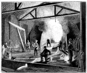 La fonderia o casa di fusione, Butterley Ironworks, Derbyshire, 1844