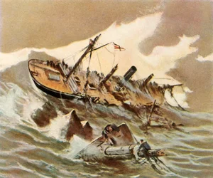 La cannoniera Iltis naufraga, 1896