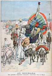 Le grandi carovane annuali dirette a nord, Gourara, Algeria, 1903