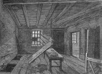 Il loft usato dai cospiratori di Cato Street, Londra, 1820