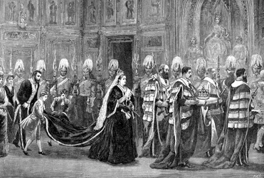 La processione reale nel Palazzo di Westminster verso la Camera dei Lord, 1886, 1900