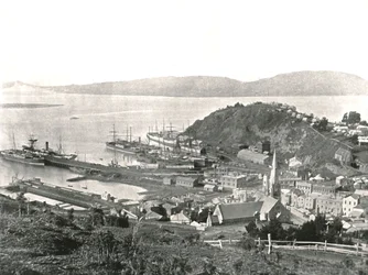 La città e il porto, Port Chalmers, Nuova Zelanda, 1895