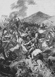 Si tuffarono nella massa ribollente di uomini dipinti e piumati, 1902