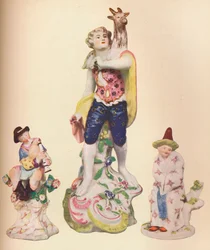 Tre figure cinesi dalla collezione Wallace Elliot, c1775