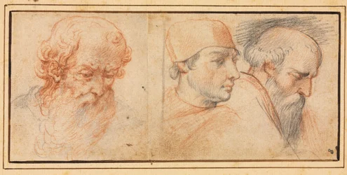 Tre studi di testa, 1600