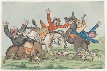 Tre cavalieri cadono dai loro cavalli, 1780-1820