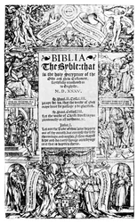 Pagina del titolo della Bibbia di Coverdale, 1535, 1926