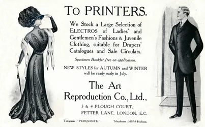 Ai tipografi - Pubblicità della Art Reproduction Co., Ltd, 1909