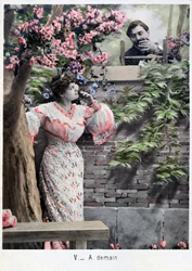 Domani, cartolina francese vintage, c1900