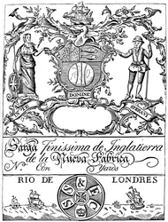 Etichetta commerciale della South Sea Company, XVIII secolo 1894