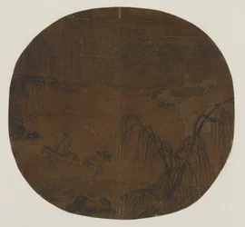 Viaggiatori sotto salici, dinastia Yuan o Ming, 1279-1644