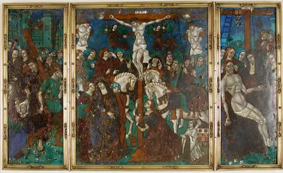 Trittico con La Via al Calvario, Crocifissione e Deposizione dalla Croce, Francese, XVI secolo