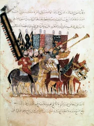 Truppa di cavalieri a una cerimonia religiosa, c1240