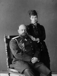 Lo zar Alessandro III e la zarina Maria Fyodorovna di Russia