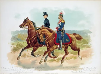 Lo Zar Nicola II di Russia in uniforme del reggimento Uhlan della Guardia della Vita di Sua Maestà, 1896