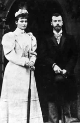 Zarina Alessandra Feodorovna e Zar Nicola II di Russia, c1900