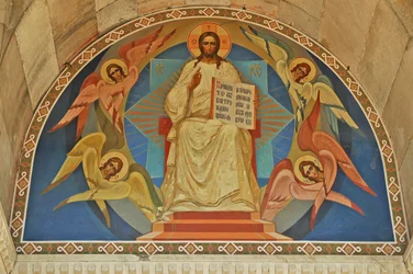 Ucraina, Sebastopoli, Cattedrale Ortodossa di San Vladimiro (cripta degli ammiragli), affresco sopra l