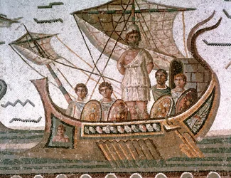 Ulisse e le sirene, mosaico romano, III secolo d.C.