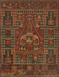 Ushnishavijaya in trono nel grembo di uno stupa, datato 1510-19