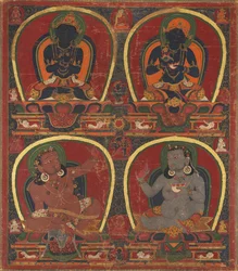 Vajradhara, Nairatmya e Mahasiddhas Virupa e Kanha, c. 1450