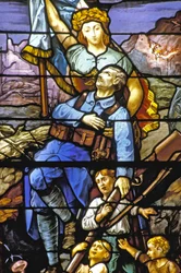 Vaucouleurs - Vetrata della chiesa - Evocazione della guerra 14-18