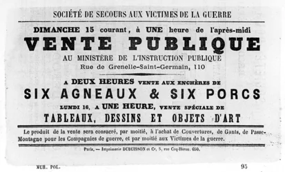 Vente Publique, dai manifesti politici francesi della Comune di Parigi, maggio 1871