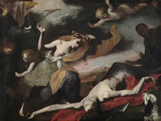 Venere scopre Adone morto, c. 1650