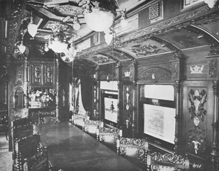 Vagone ristorante sul Rio-Sao Paulo Night Express della Ferrovia Centrale del Brasile, 1914