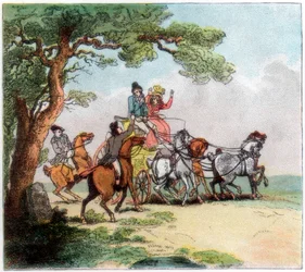 Vicissitudini della strada nel 1787, il bandito, Lord Barrymore fermato