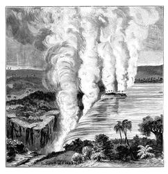 Cascate Vittoria del fiume Zambesi, al confine tra Zambia e Zimbabwe, 1900