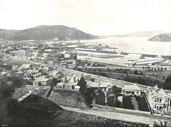 Vista da Maitland Street, Dunedin, Nuova Zelanda, 1895