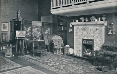 Veduta nello studio di Sir E. A. Waterlow, R.A., fine XIX-inizio XX secolo