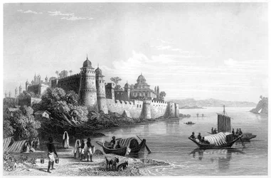 Veduta di Allahabad, con il forte, c1860