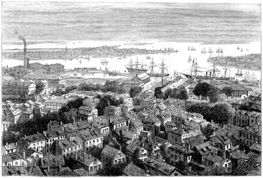 Vista di Boston da Bunkers Hill, Massachusetts, c1770s c1880