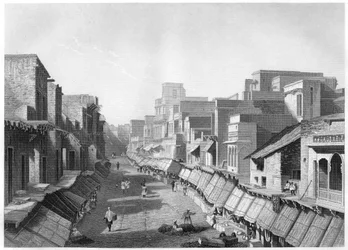 Veduta della strada principale, Agra, c1860