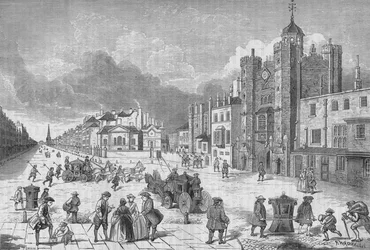 Veduta del Palazzo di St James, Westminster, Londra, al tempo della regina Anna, c1710 1878