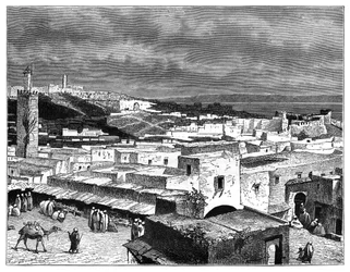 Veduta di Tangeri, Marocco, dal lato interno, c. 1890