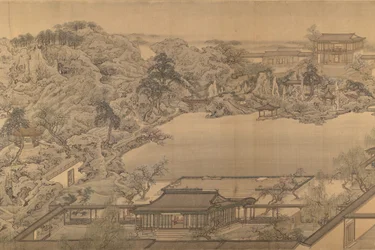 Veduta di una villa con giardino, XVIII secolo